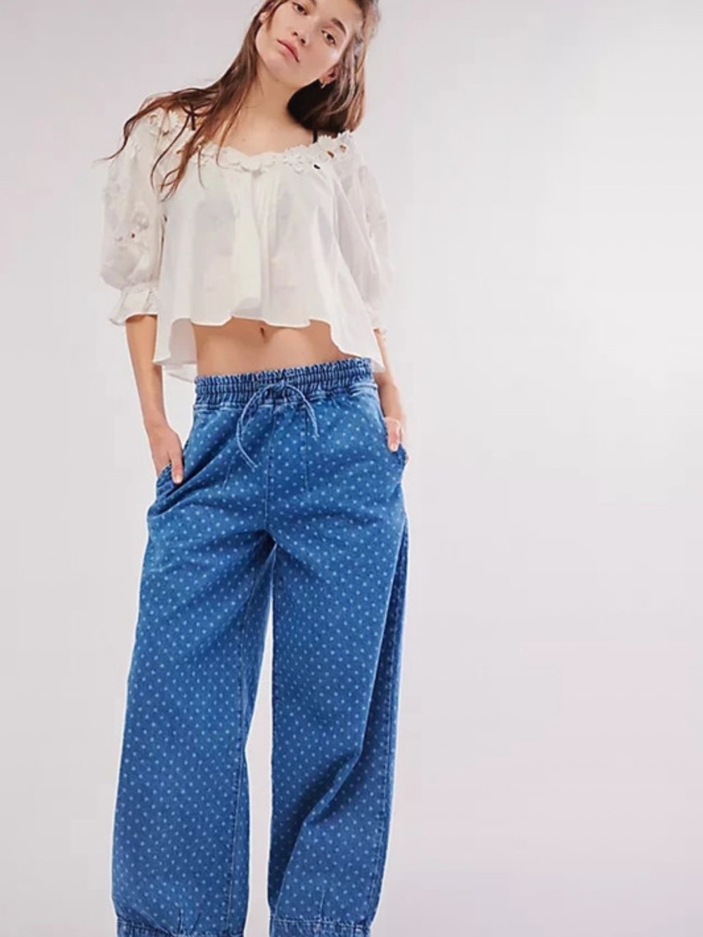 Damson Madder Rafe Jeans Blue Polka Dot size 18